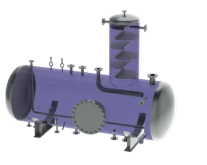 Viitos-Metallin syöttövesisäiliö ja terminen kaasunpoistin.