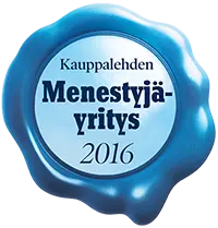 Kauppalehden Menestyjä-yritys -tunnustus.