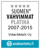 Suomen Vahvimmat Platina -sertifikaatti.
